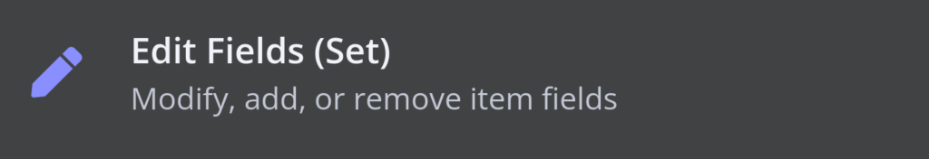 A&ccedil;&atilde;o de manipula&ccedil;&atilde;o de dados n8n mostrando o n&oacute; 