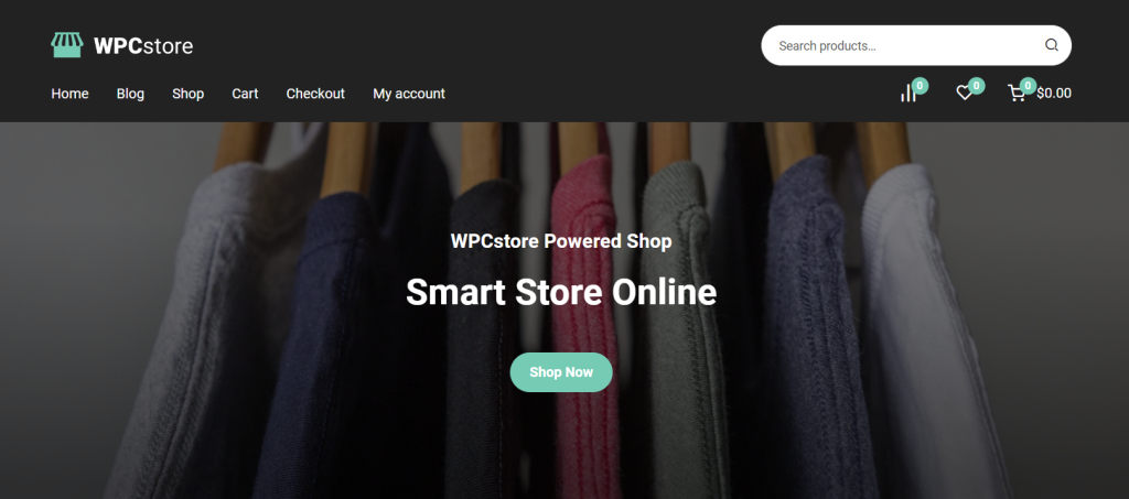 Página de demonstração da WPCstore