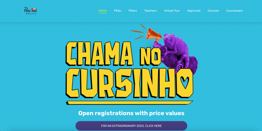 P&aacute;gina inicial do site de informa&ccedil;&otilde;es sobre educa&ccedil;&atilde;o pessoal