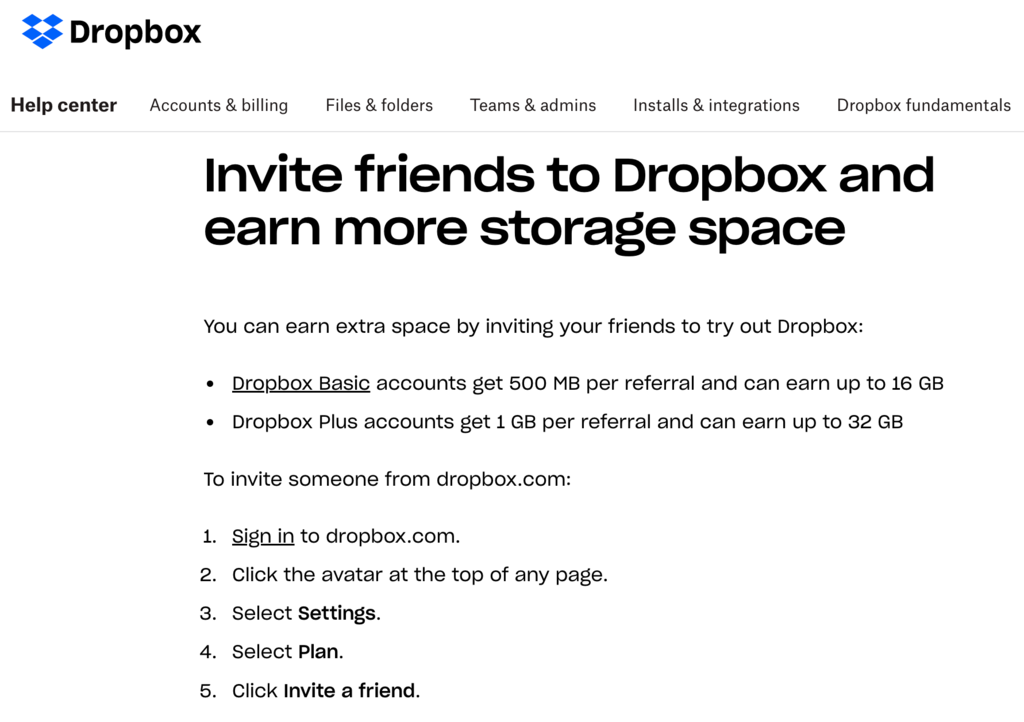 Programa de indica&ccedil;&otilde;es do Dropbox: convide amigos para o Dropbox e ganhe mais espa&ccedil;o de armazenamento.