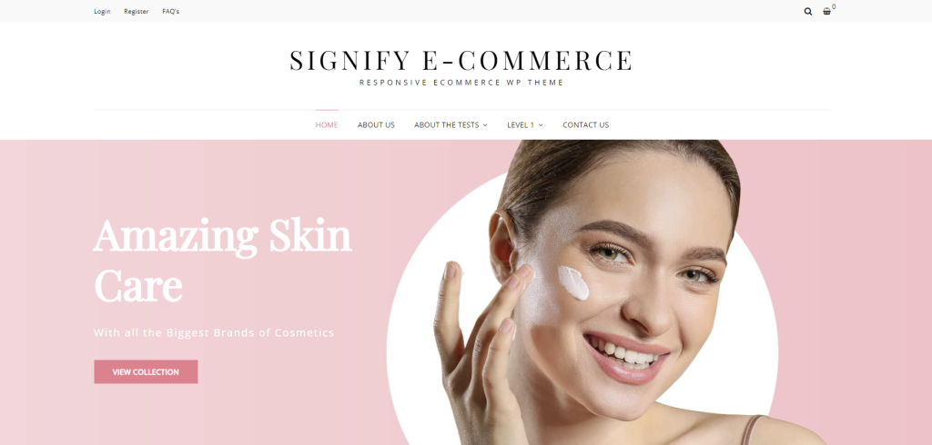 Página de demonstração do Signify eCommerce