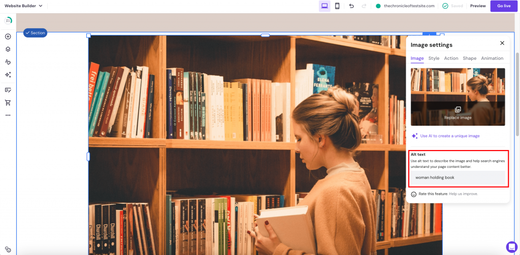 Configura&ccedil;&otilde;es de imagem para escrever texto alternativo para imagens exibidas no site.