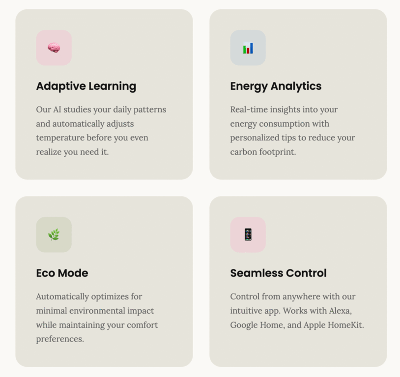 Pr&eacute;via da p&aacute;gina SmartHome com detalhes em rosa e cores da marca equilibradas.