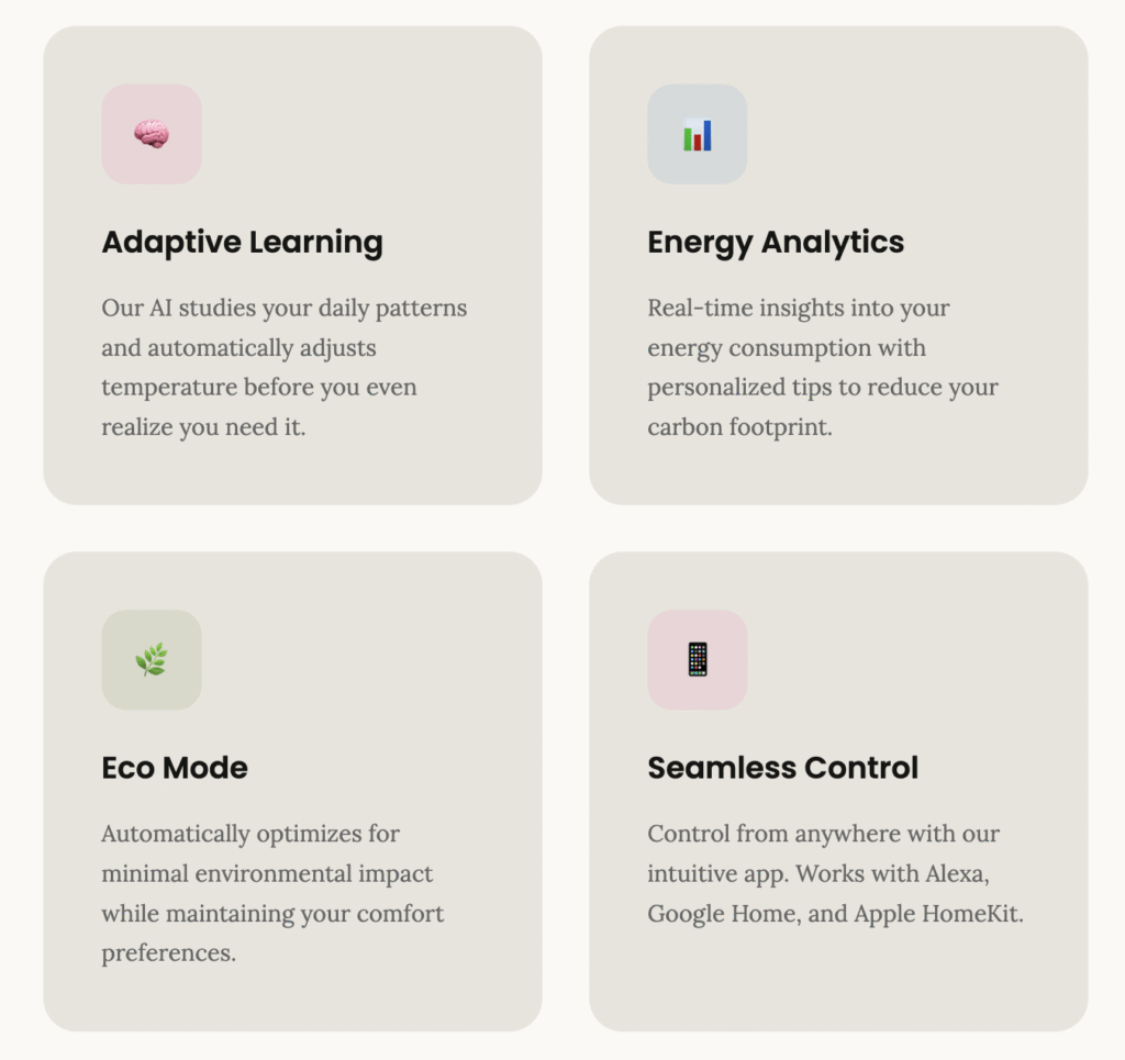 Pr&eacute;via da p&aacute;gina SmartHome com detalhes em rosa e cores da marca equilibradas.