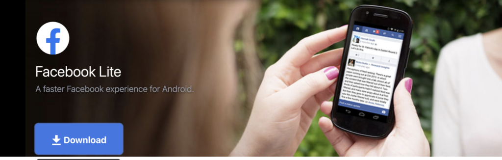 Banner do Facebook Lite
