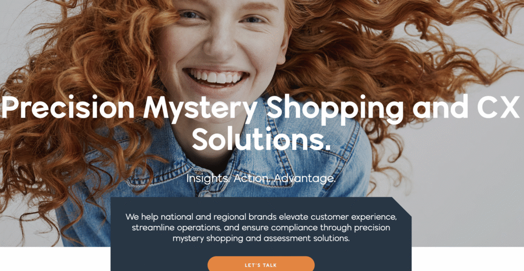 Página inicial incomparável, com sobreposição de texto em um fundo suave, promovendo soluções precisas de cliente oculto e experiência do cliente para marcas.