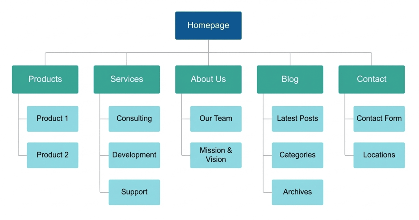Exemplo de um sitemap