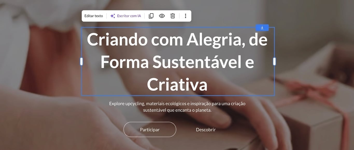 Editor de arrastar e soltar do Criador de Sites da Hostinger