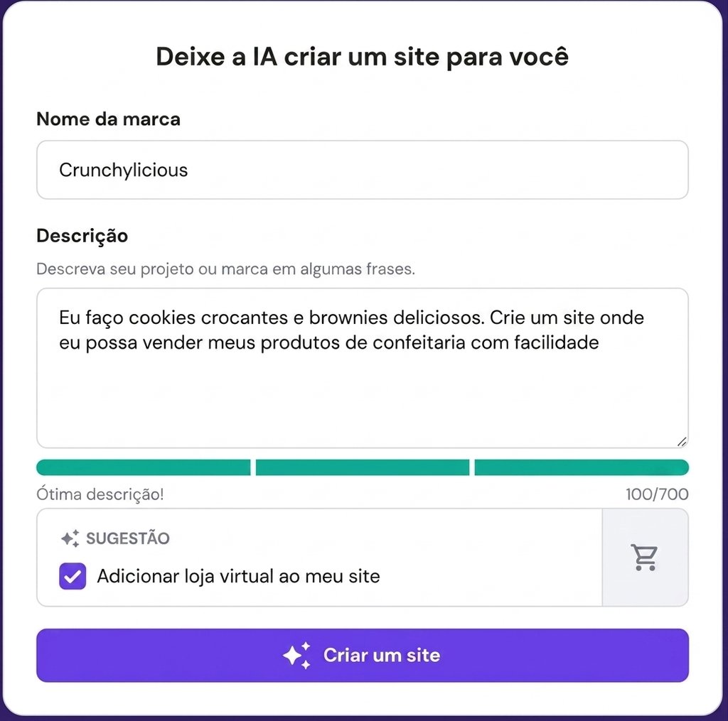 Criador de sites com IA