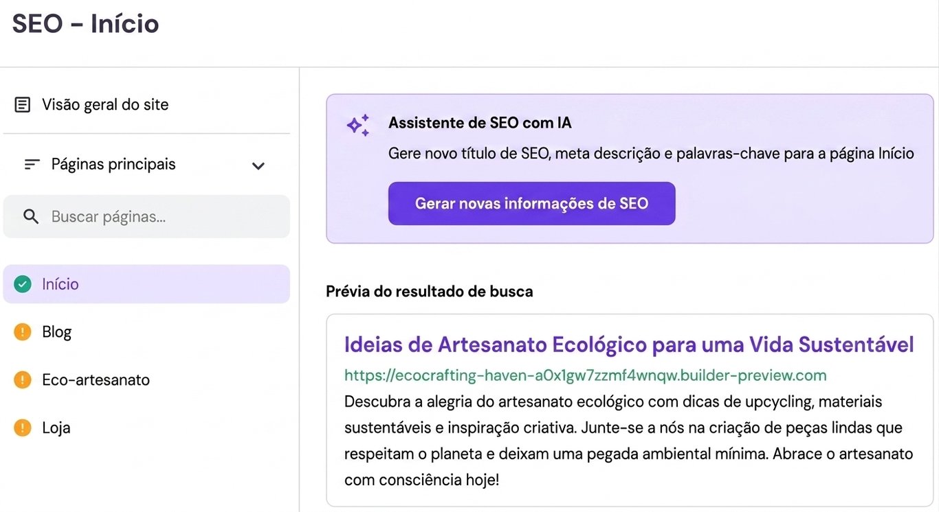 Assistente de SEO com IA no Criador de Sites da Hostinger