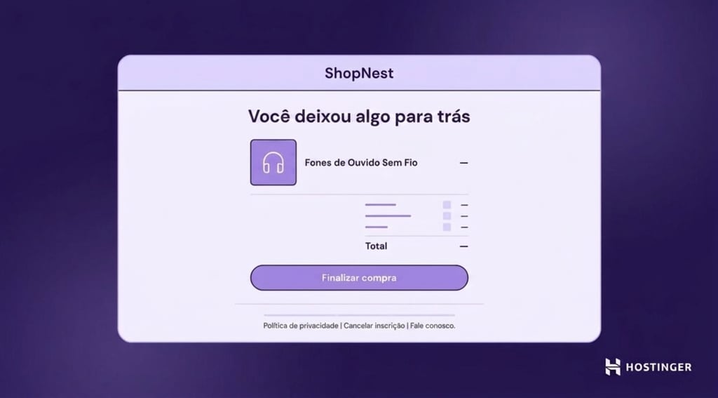 Newsletter de carrinho abandonado