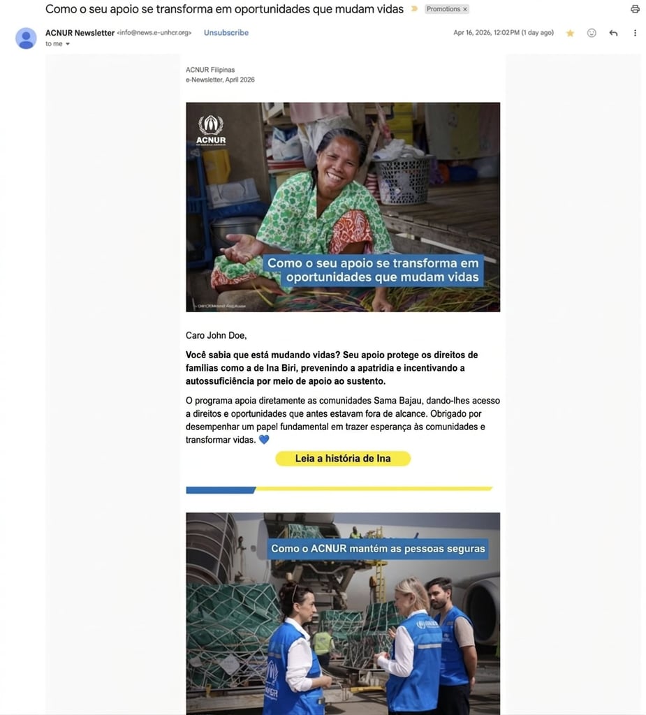 Newsletter informativo da UNCHR