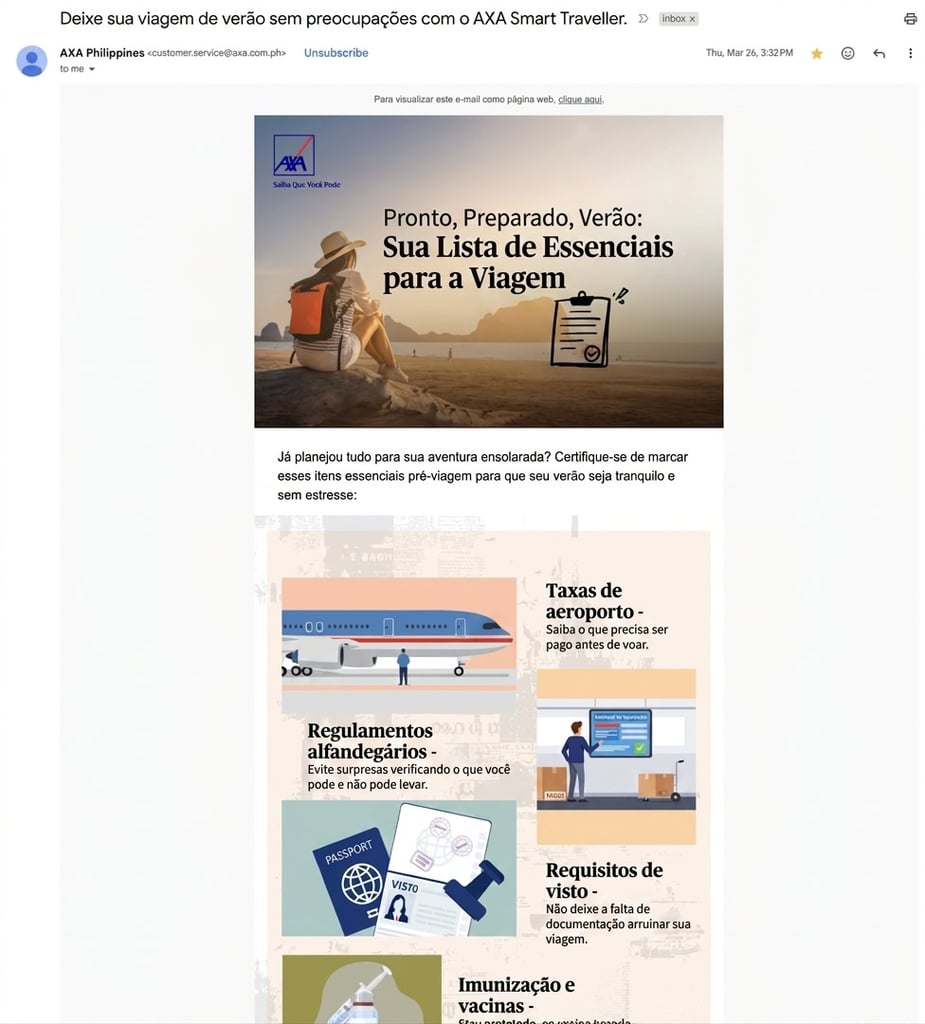 Newsletter educacional da AXA Filipinas