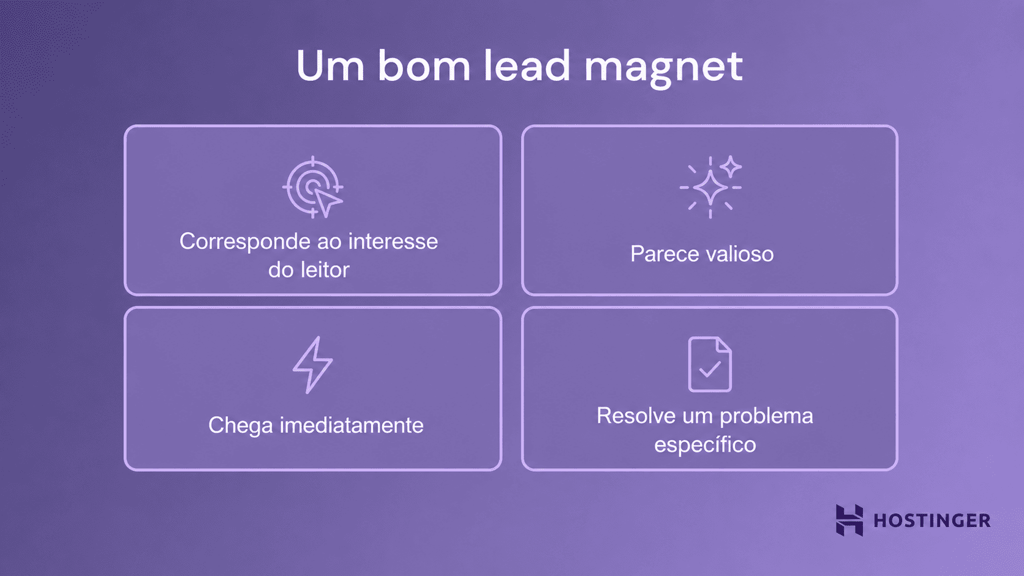 Ilustra&ccedil;&atilde;o dos aspectos que tornam um bom lead magnet