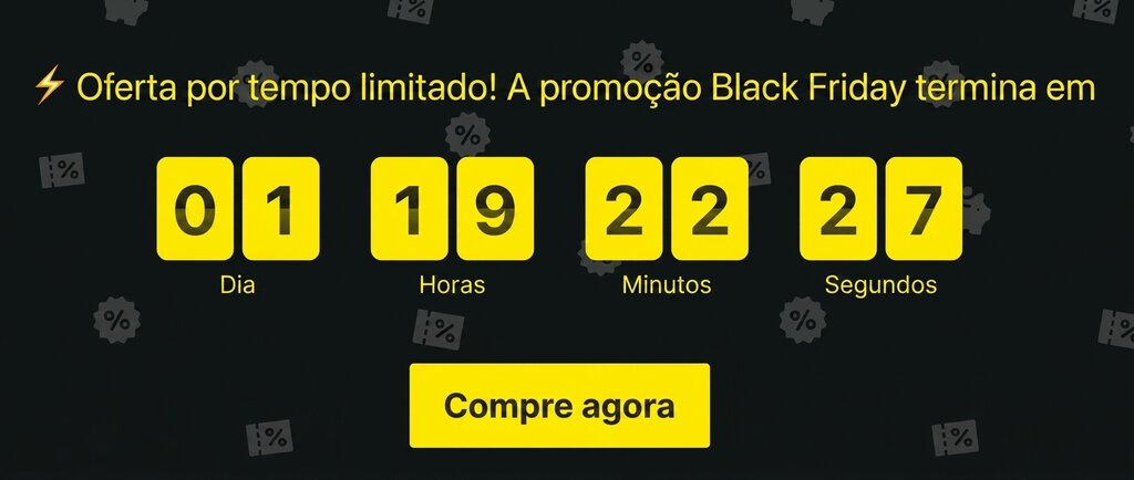 Exemplo de contagem regressiva de promoção relâmpago.