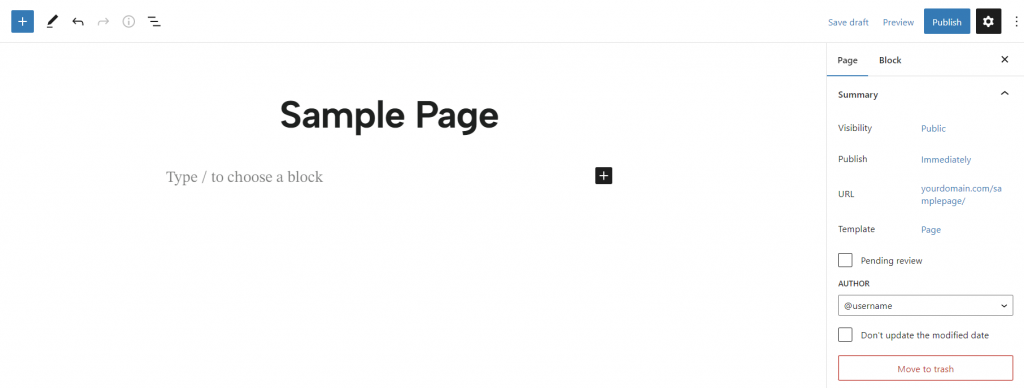 Editor de páginas do WordPress