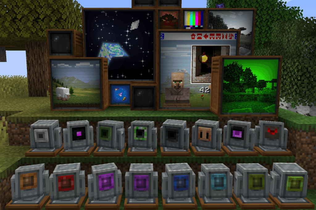 Mod Vista para Minecraft, que adiciona TVs funcionais no estilo VHS e c&acirc;meras de seguran&ccedil;a