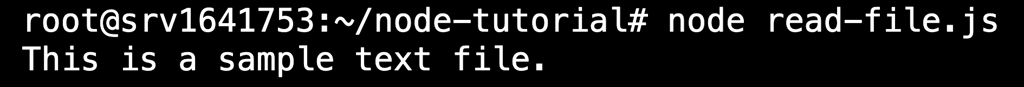 Terminal mostrando a saída do comando node read-file.js