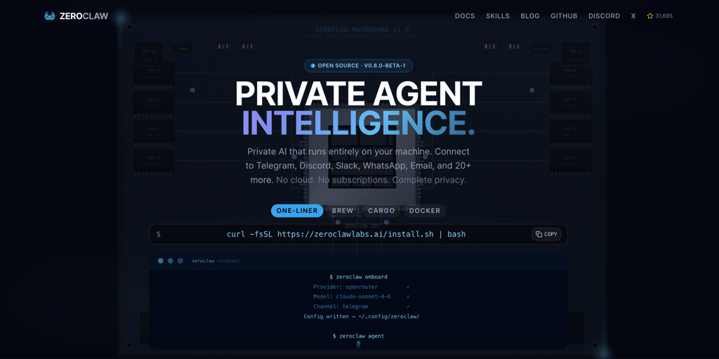 ZeroClaw, agente de IA leve desenvolvido em Rust