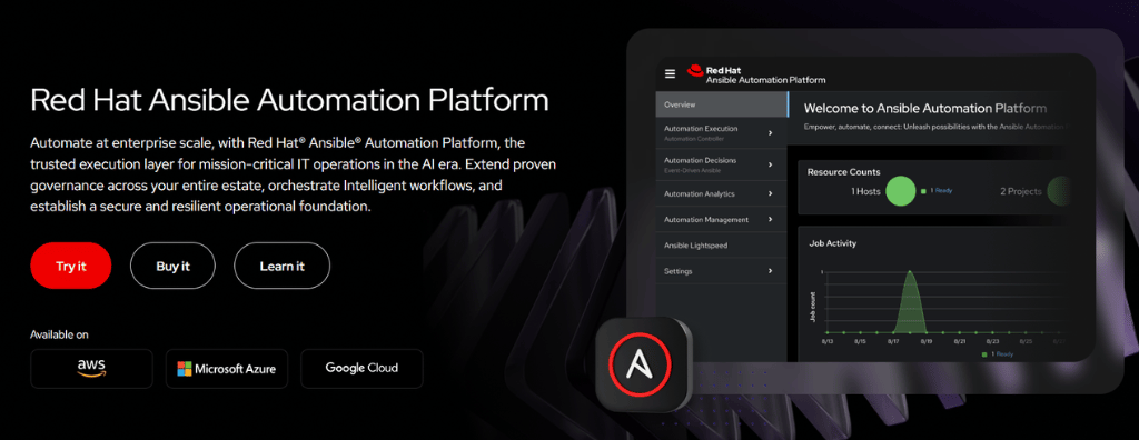 P&aacute;gina inicial oficial do Ansible