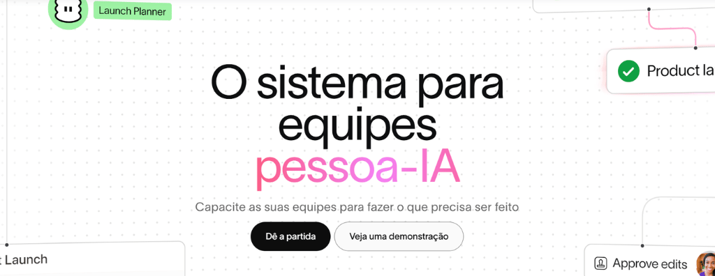 Pagina inicial do Asana