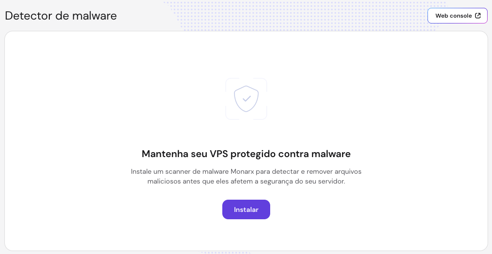 O menu Detector de Malware no hPanel