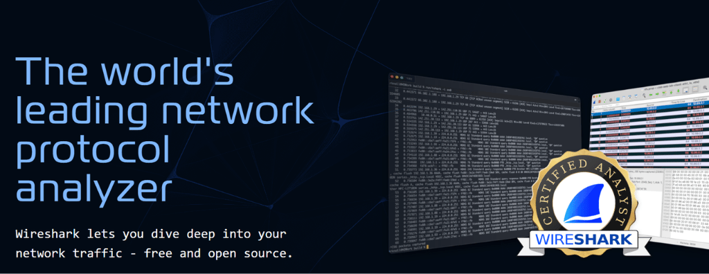 P&aacute;gina inicial oficial do Wireshark