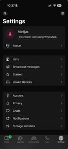 Whatsapp settings