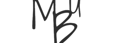 a logo showing the initials of my name: M B and U.