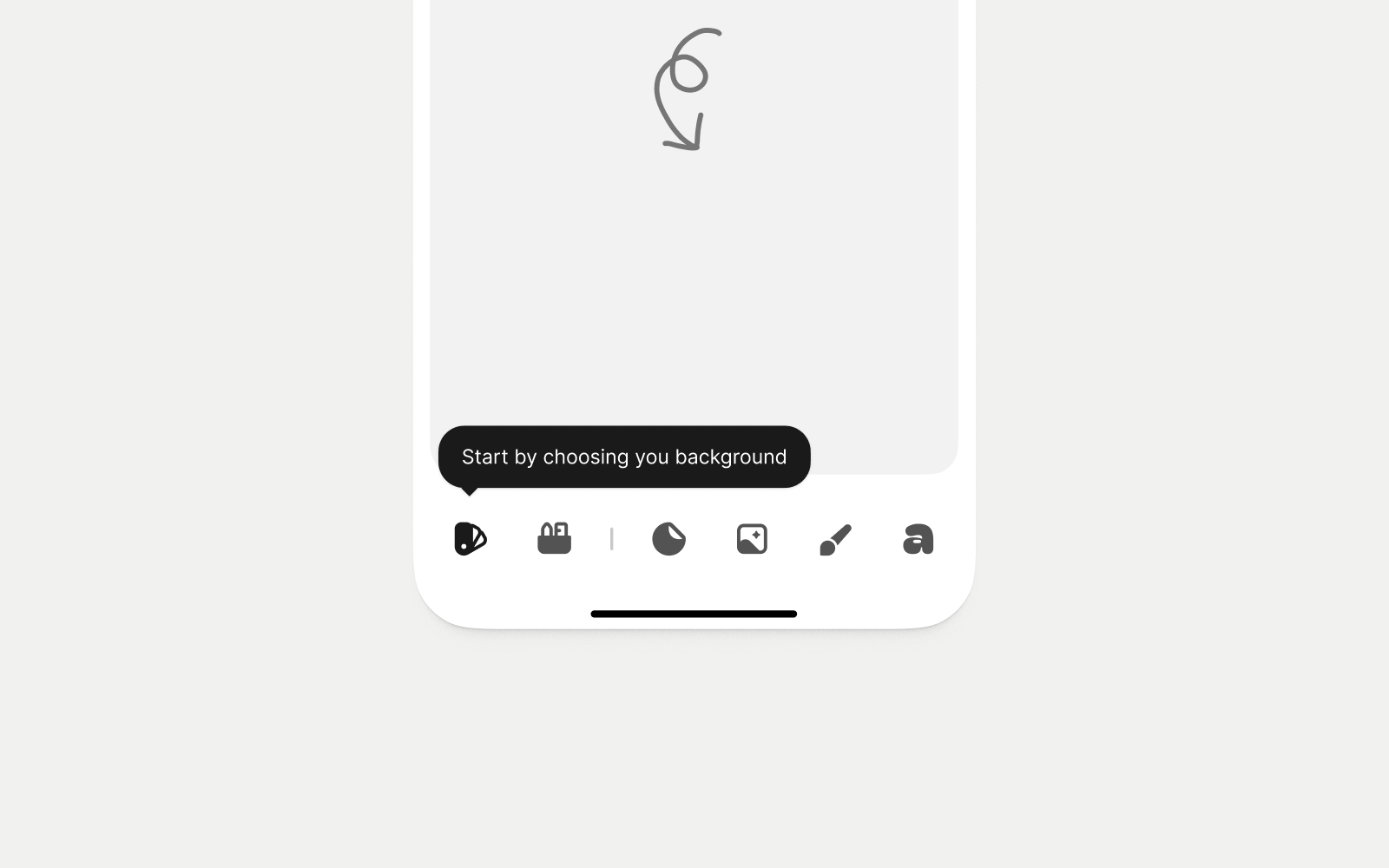 Sparknest contextual tip guiding people to choose a background