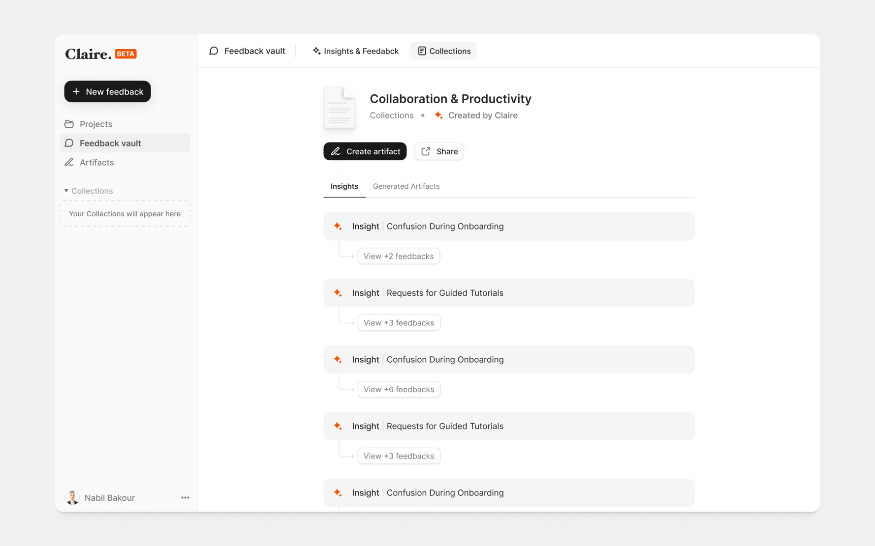 Claire AI product interface — screen 08