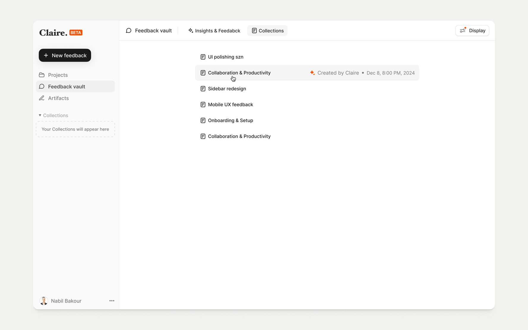 Claire AI product interface — screen 07