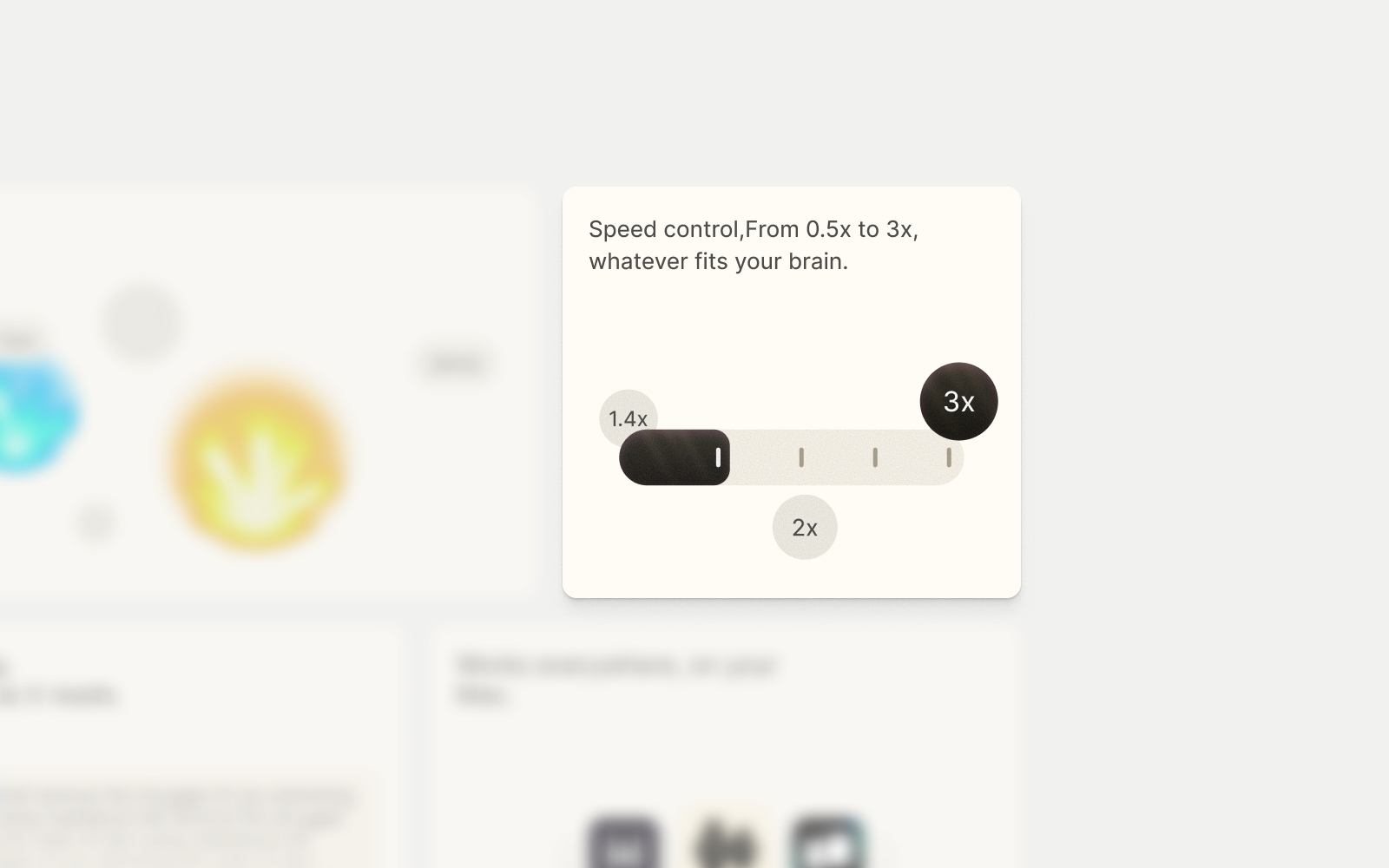 ReadAloud speed control from 0.5x to 3x