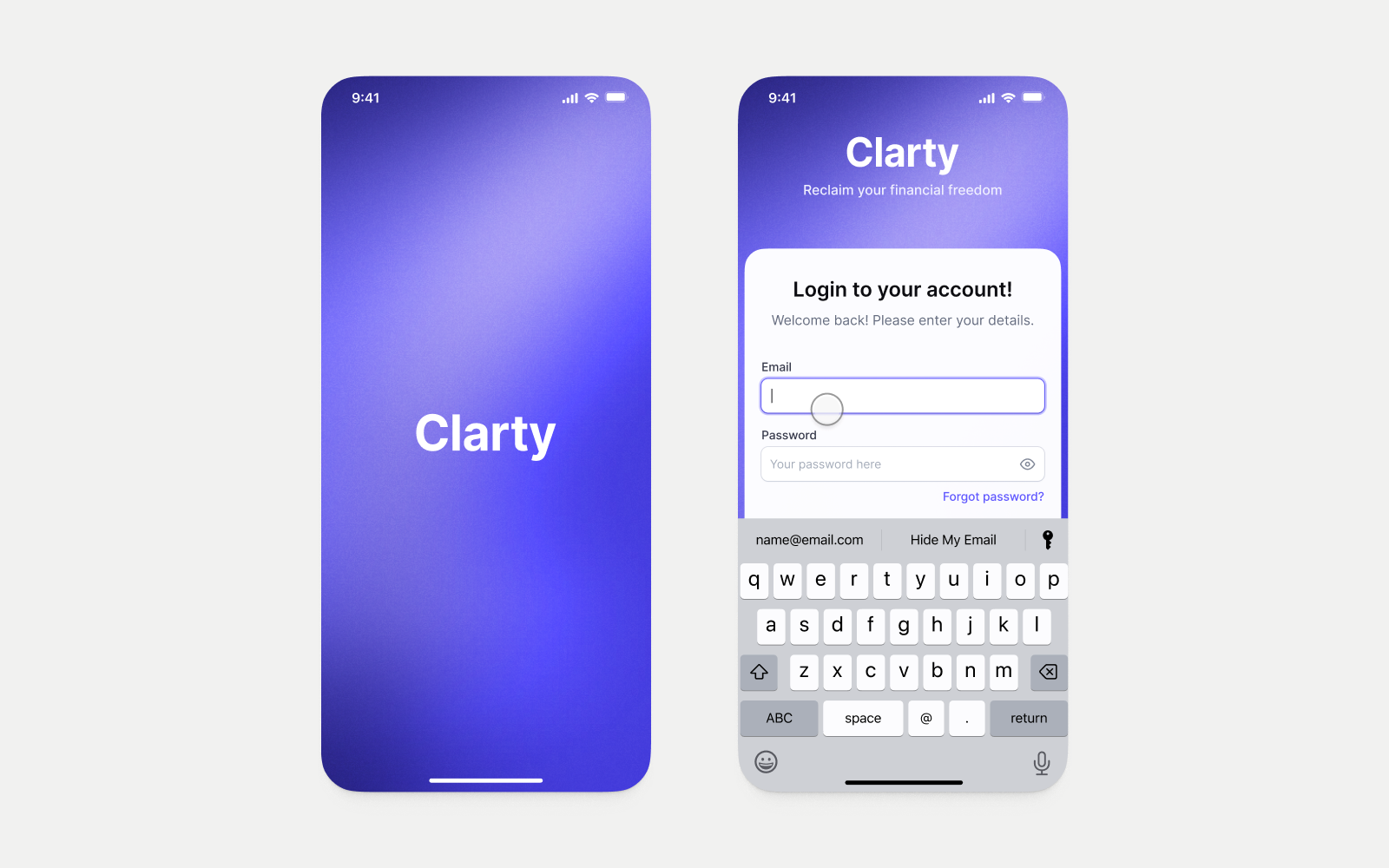 Clarty mobile analytics screens for geography, payers, and streaming platforms