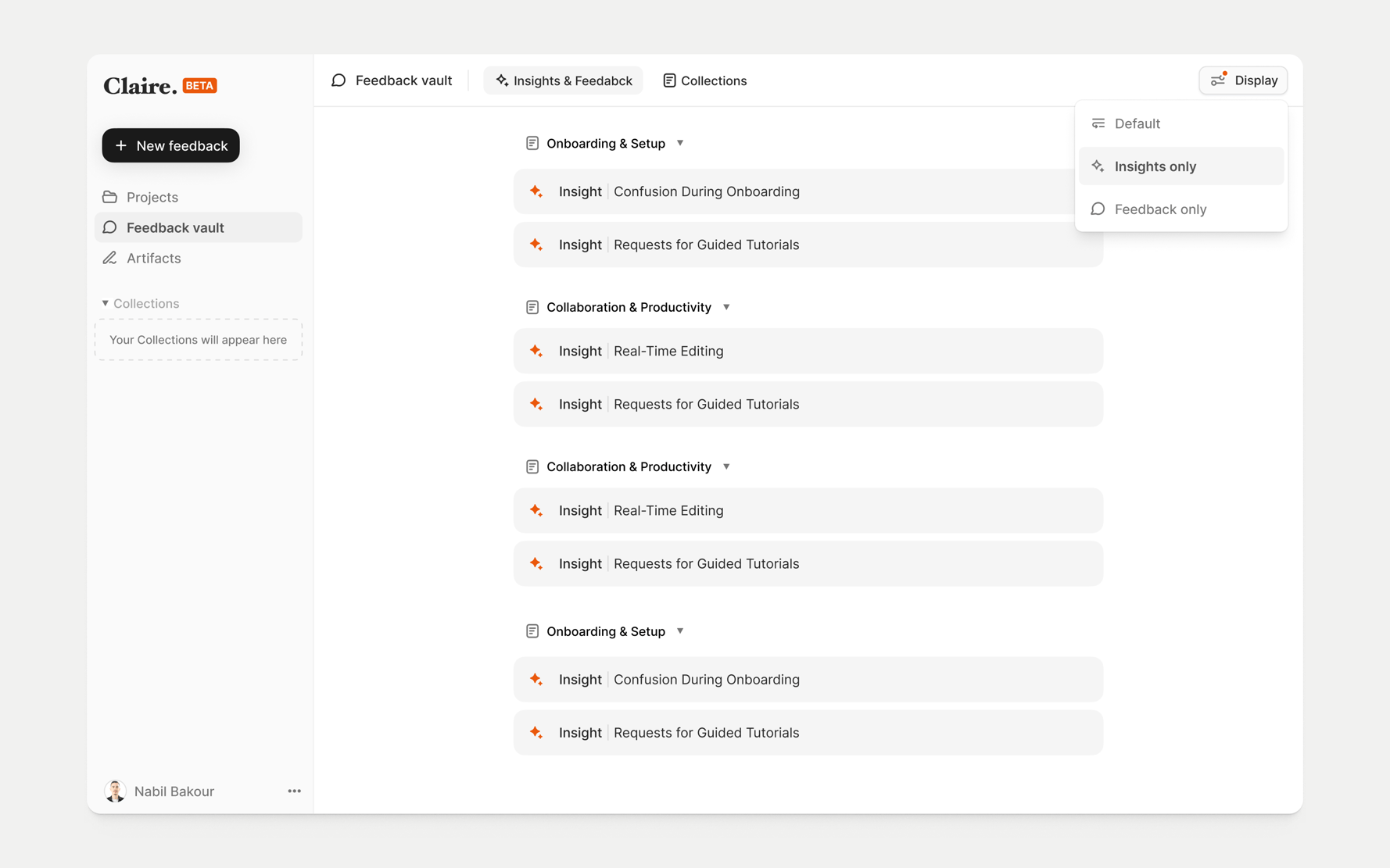Claire AI product interface — screen 03
