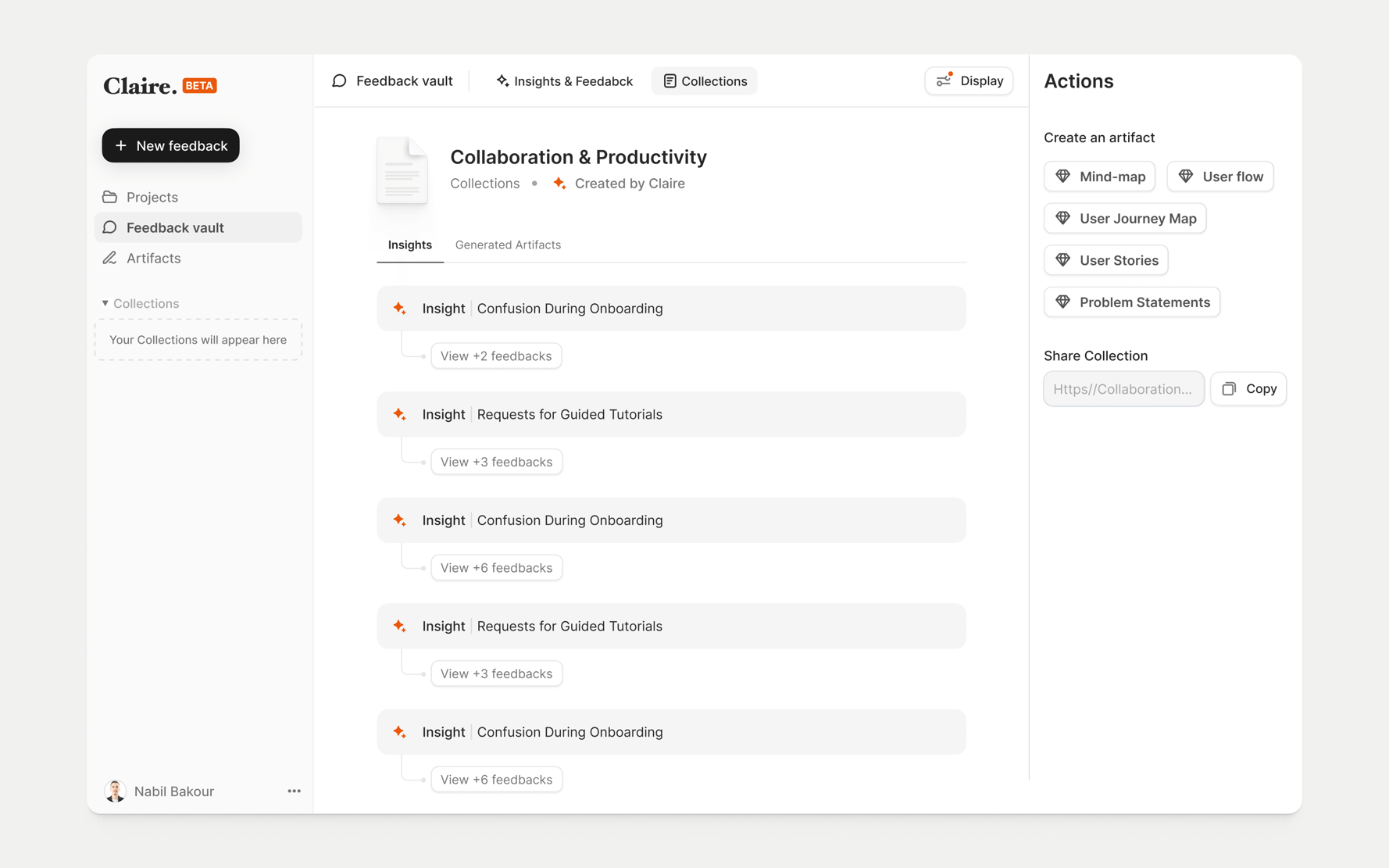 Claire AI product interface — screen 10