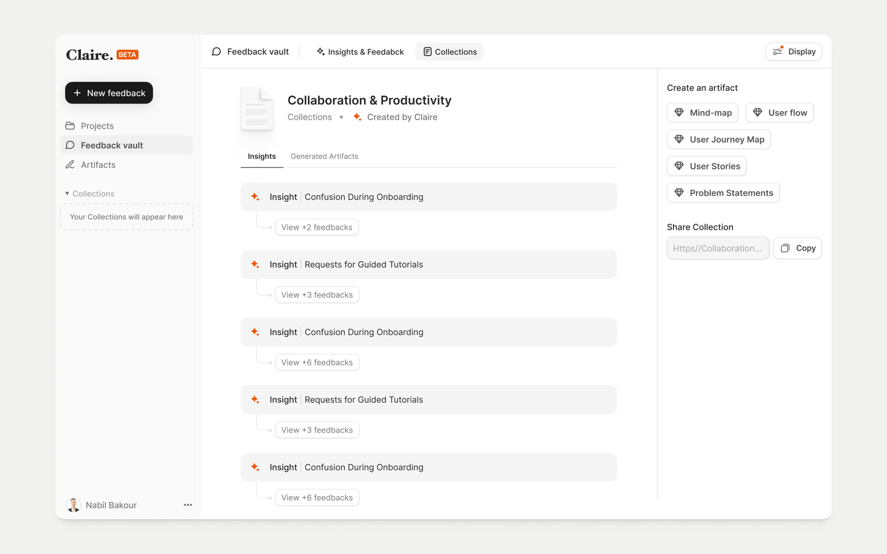 Claire AI product interface — screen 09