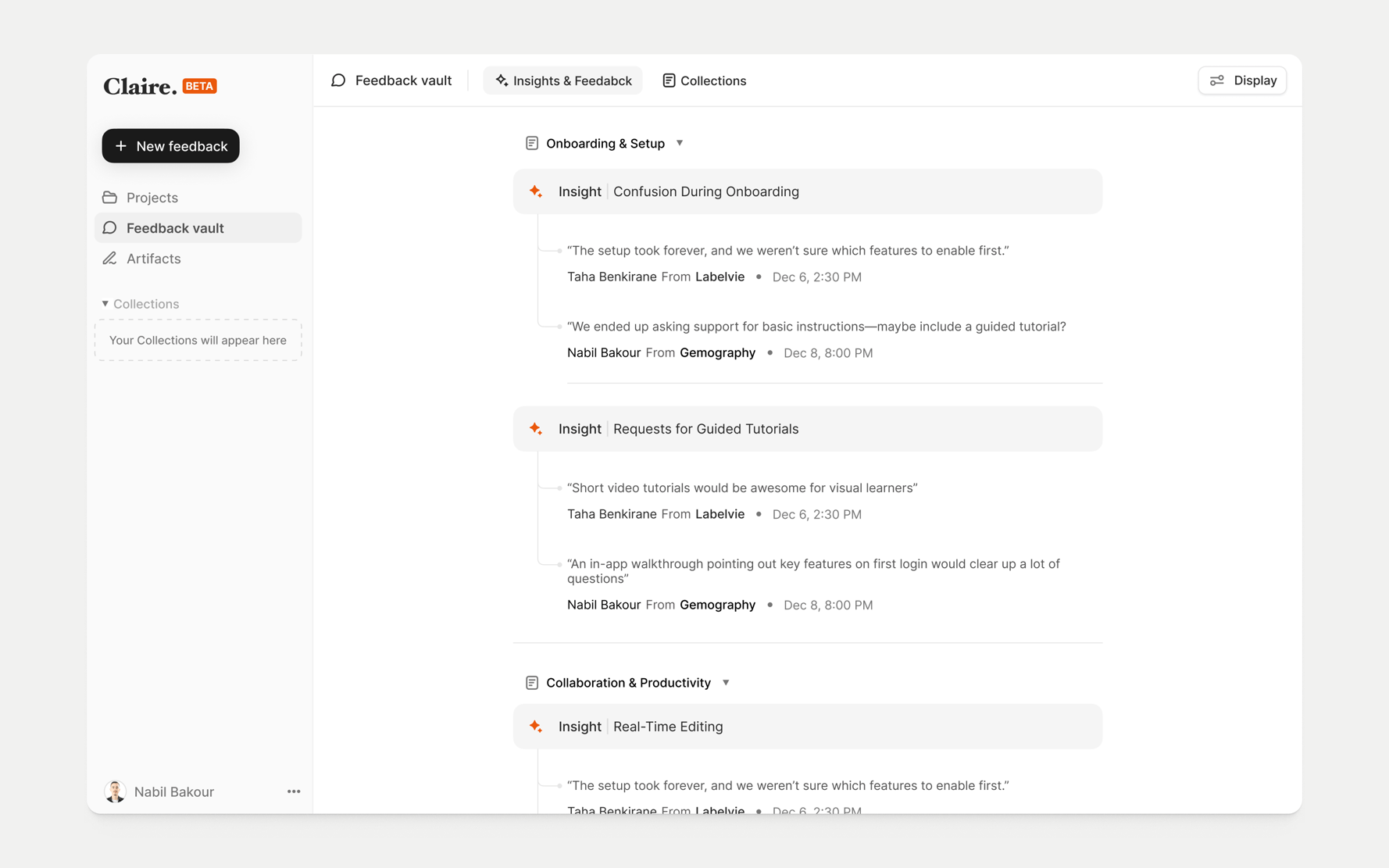 Claire AI product interface — screen 02