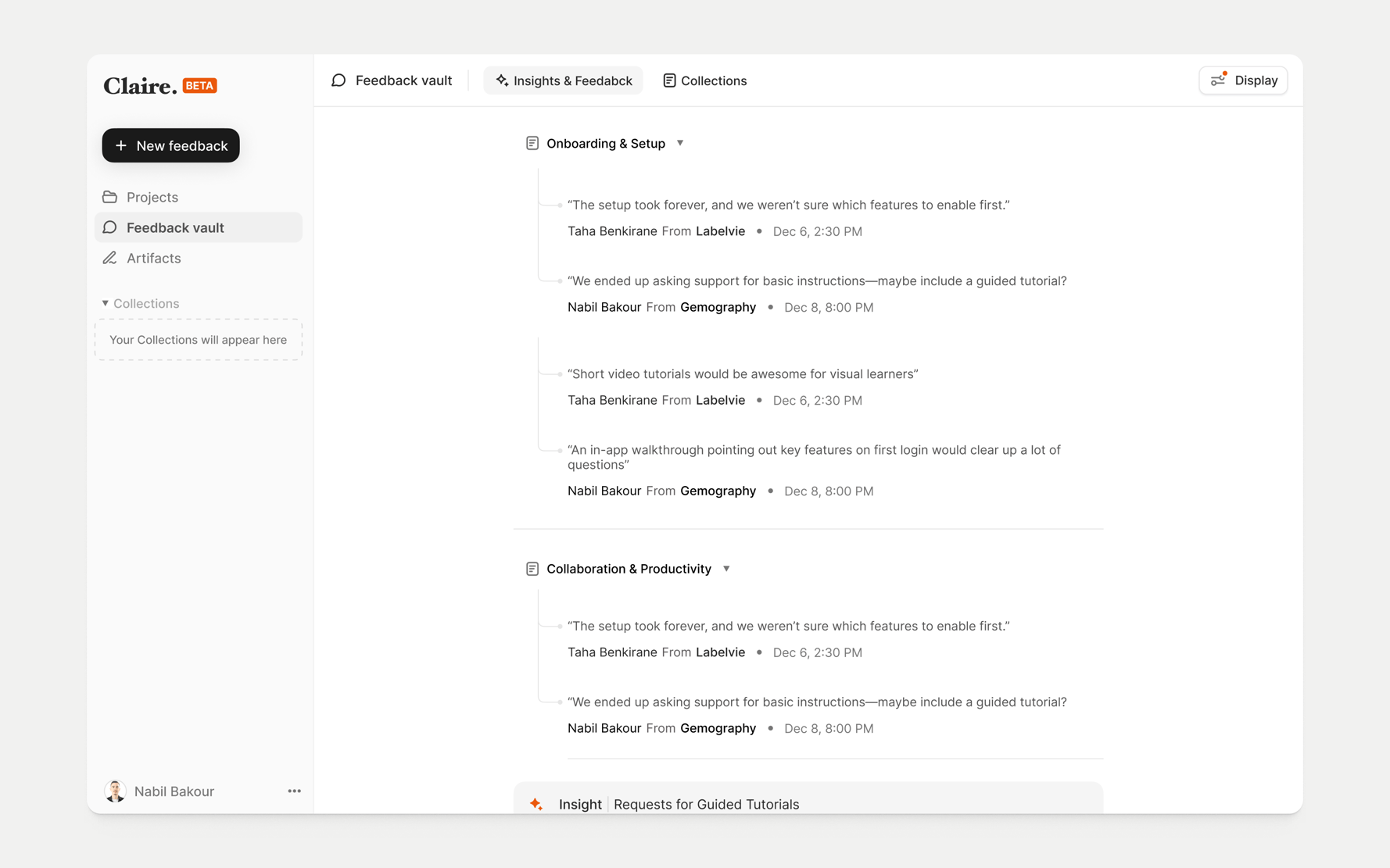 Claire AI product interface — screen 04