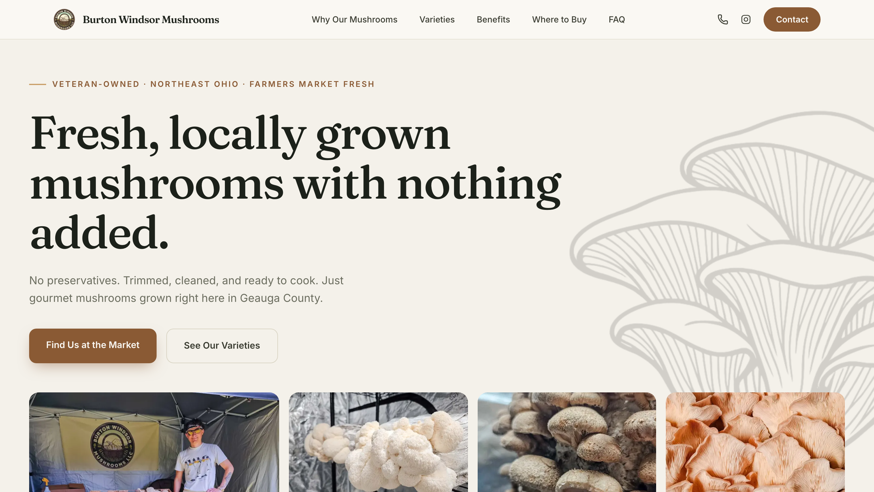Burton Windsor Mushrooms website