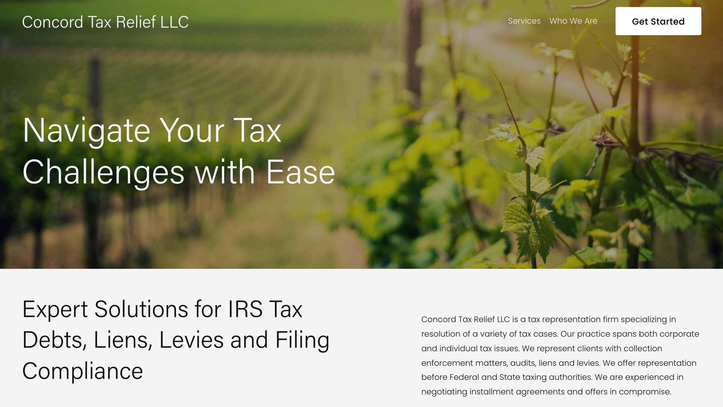 Concord Tax Relief website