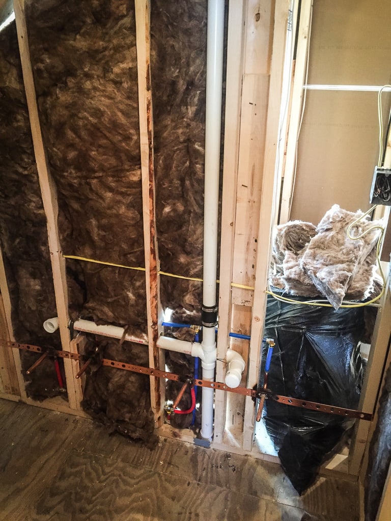 Insulation and framing inside a new home
