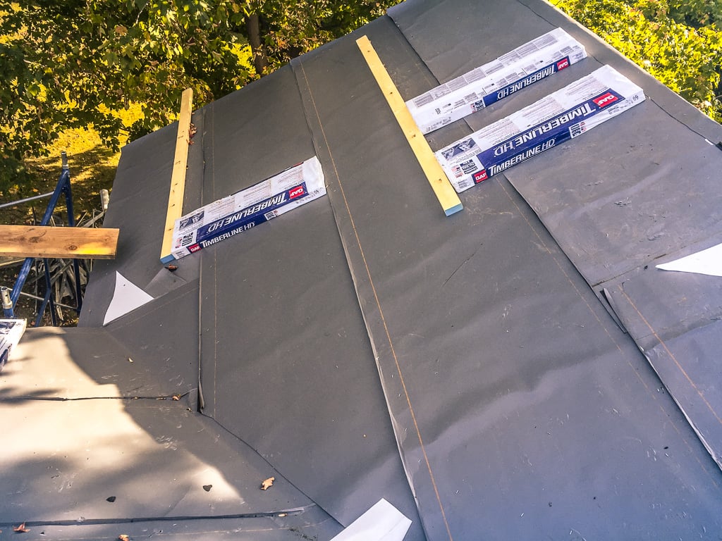 Roof underlayment installed before shingles