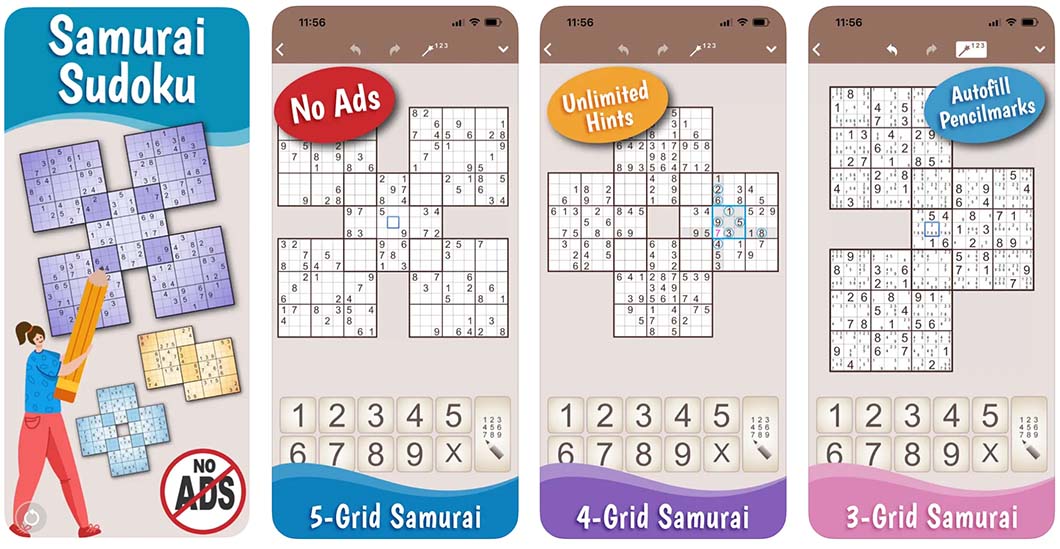 MultiSudoku: Samurai Puzzles