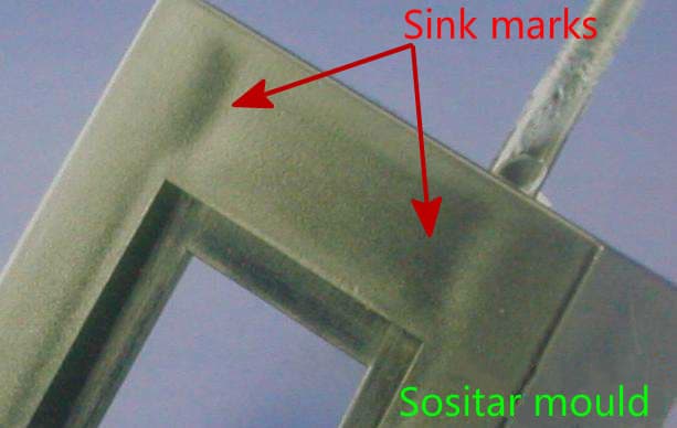 싱크 마크 발생 예시 사진