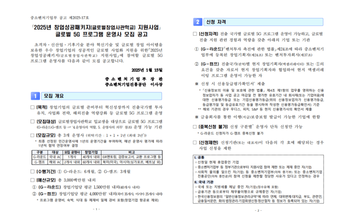 2025년 창업성공패키지