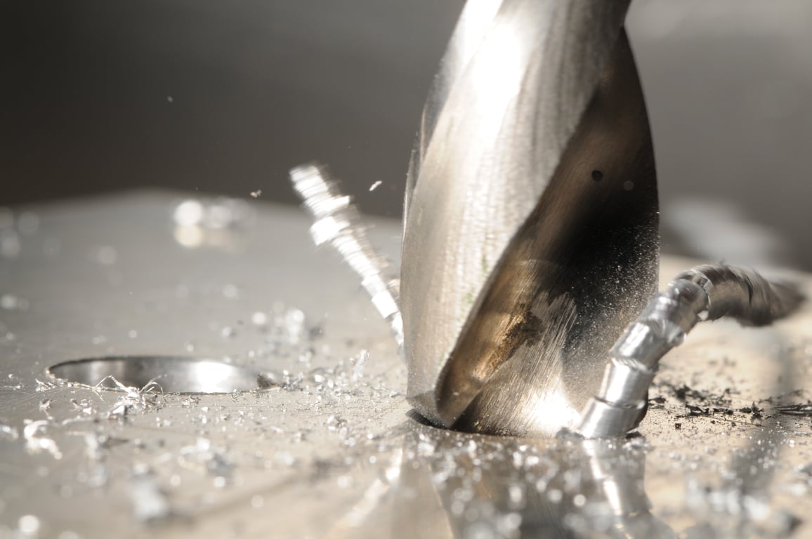 알루미늄 절삭 가공 클로즈업 사진