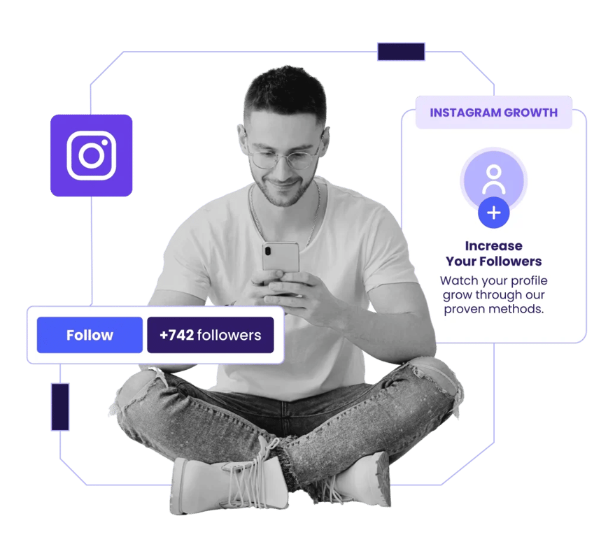 Instagram engagement and growth tracking on a phone