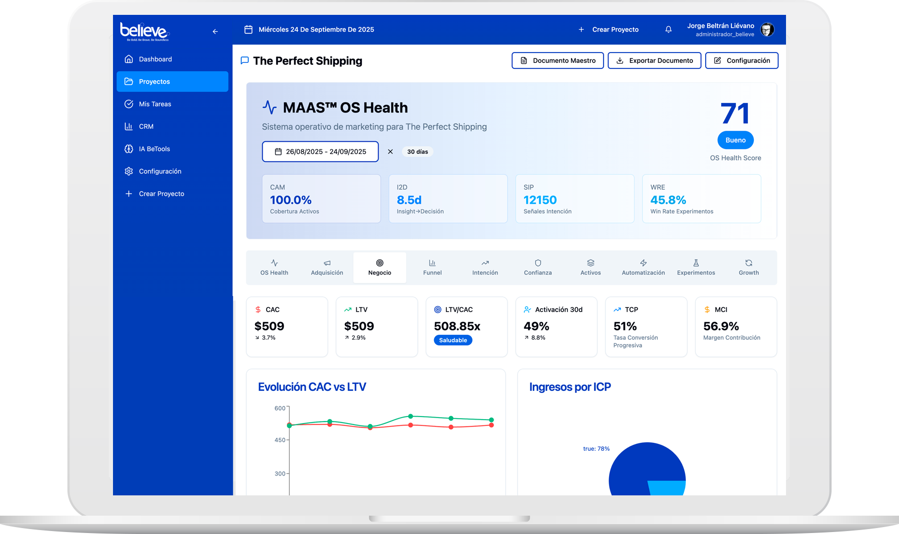 Believe - Growtech Company 1 laptop macbook whiteok