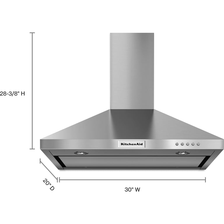 KitchenAid 30 inch 400 CFM Wall-Mount Chimney Hoodfan · Trail